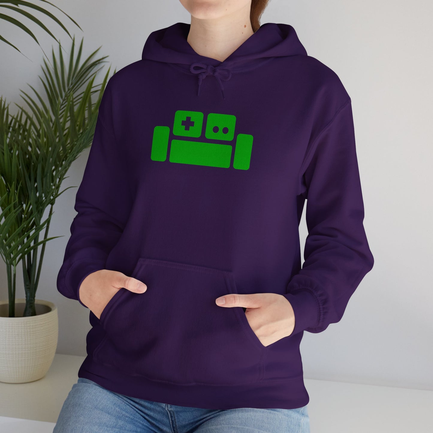 Basement Logo Adult Unisex Hoodie (green couch)