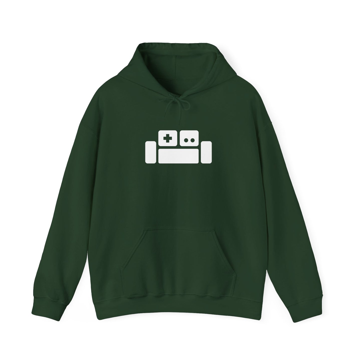 Basement Logo Adult Unisex Hoodie (white couch)