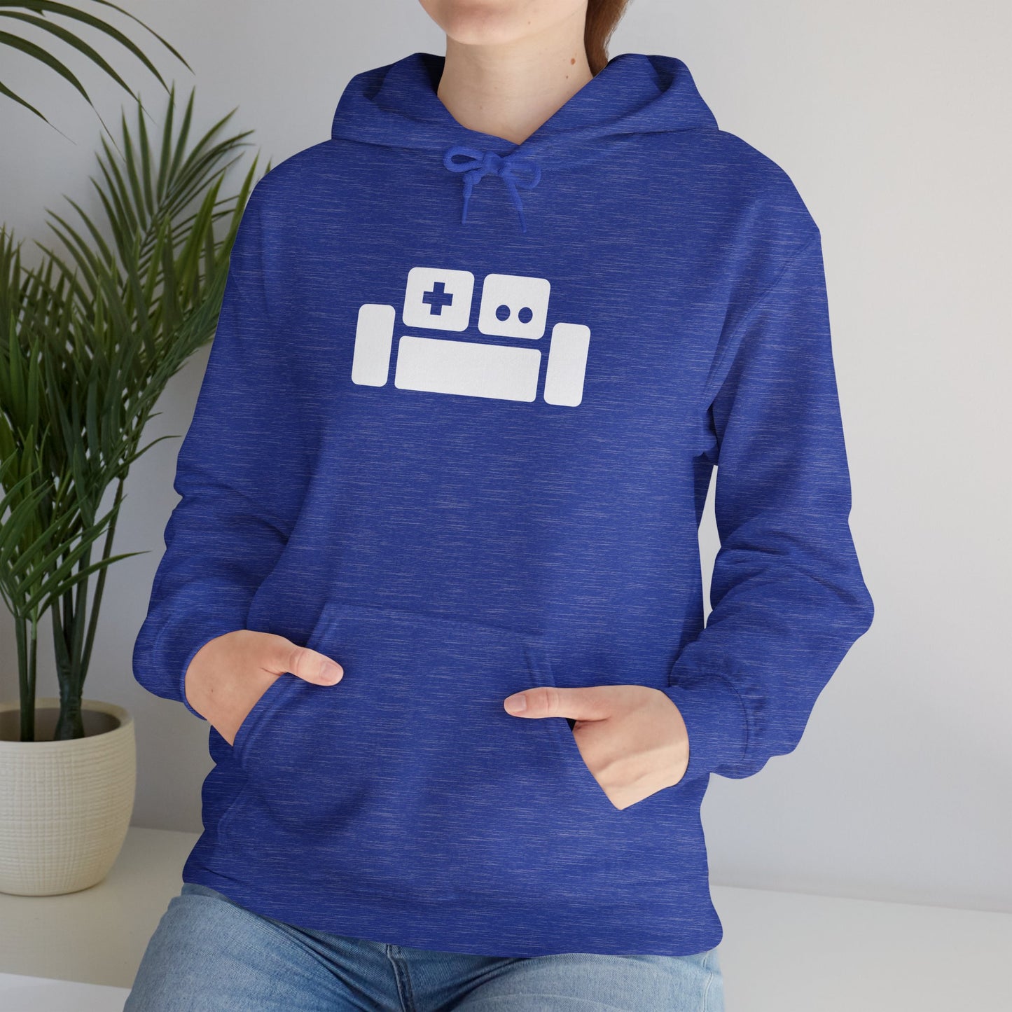 Basement Logo Adult Unisex Hoodie (white couch)