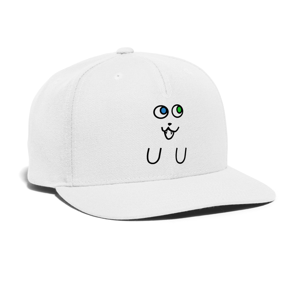Ghost Cat Snapback Cap - white