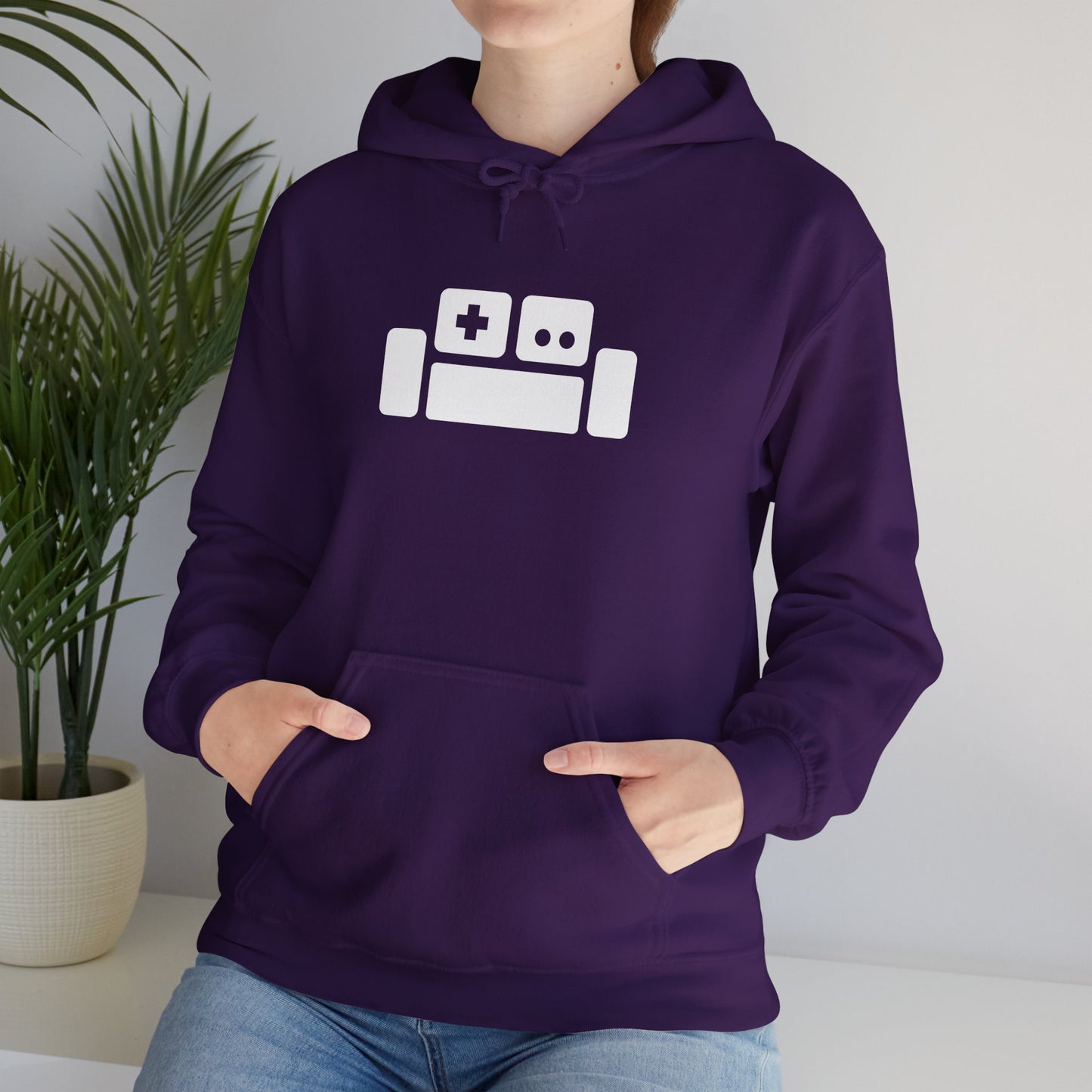 Basement Logo Adult Unisex Hoodie (white couch)