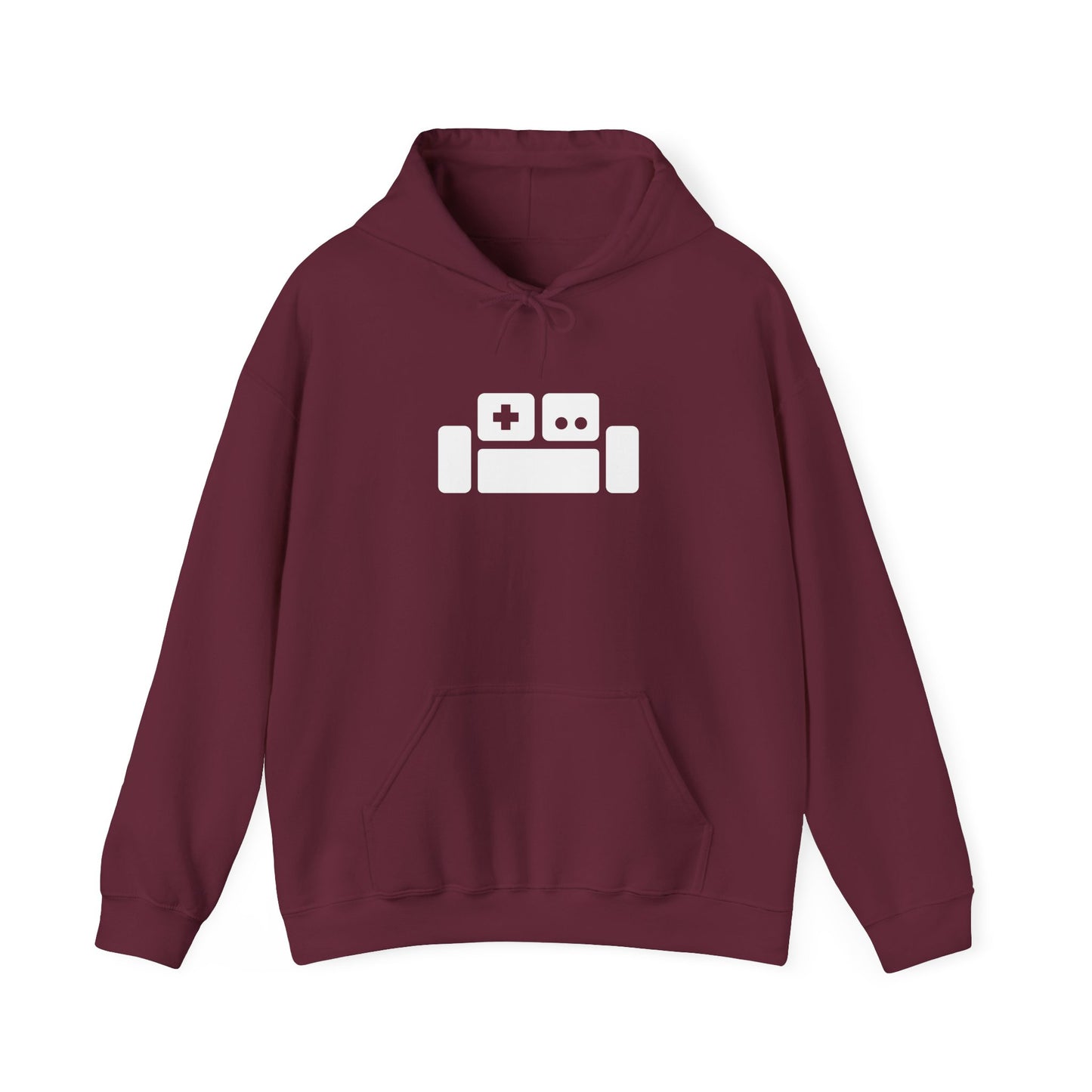 Basement Logo Adult Unisex Hoodie (white couch)
