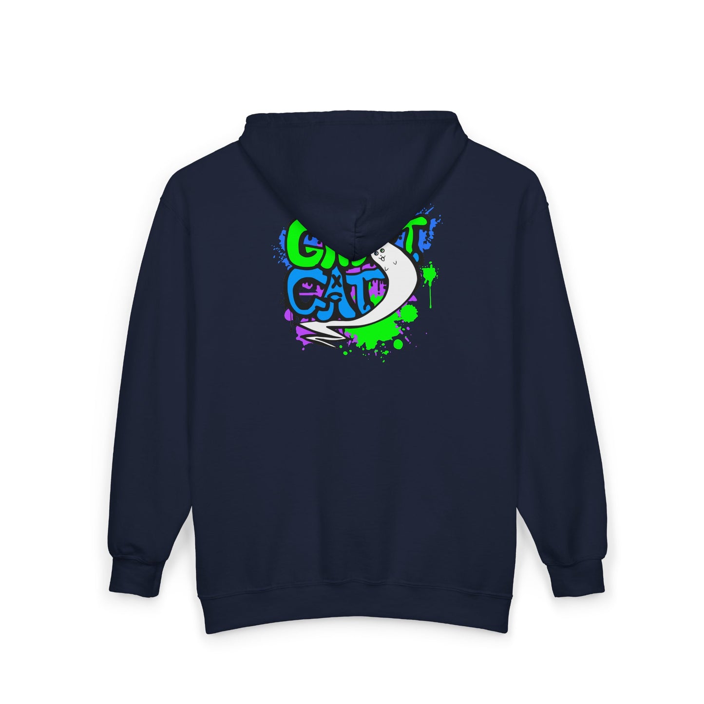 GhostCat Graffiti Zip-Up Hoodie (Adult Sizes)