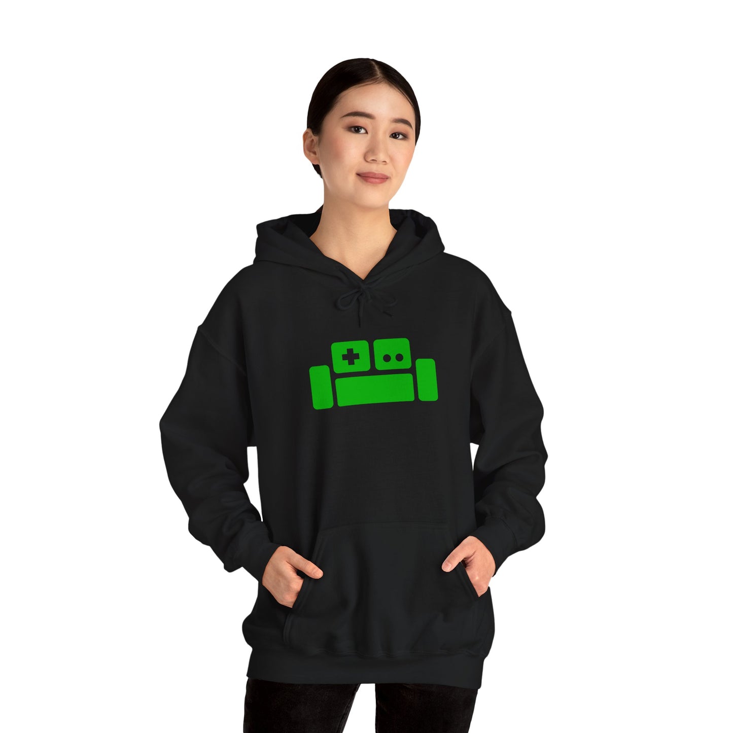 Basement Logo Adult Unisex Hoodie (green couch)