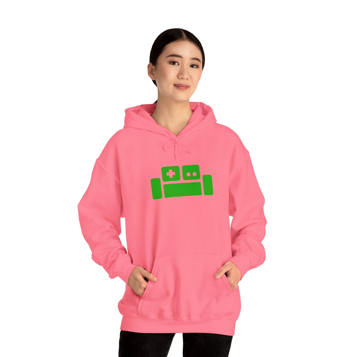 Basement Logo Adult Unisex Hoodie (green couch)