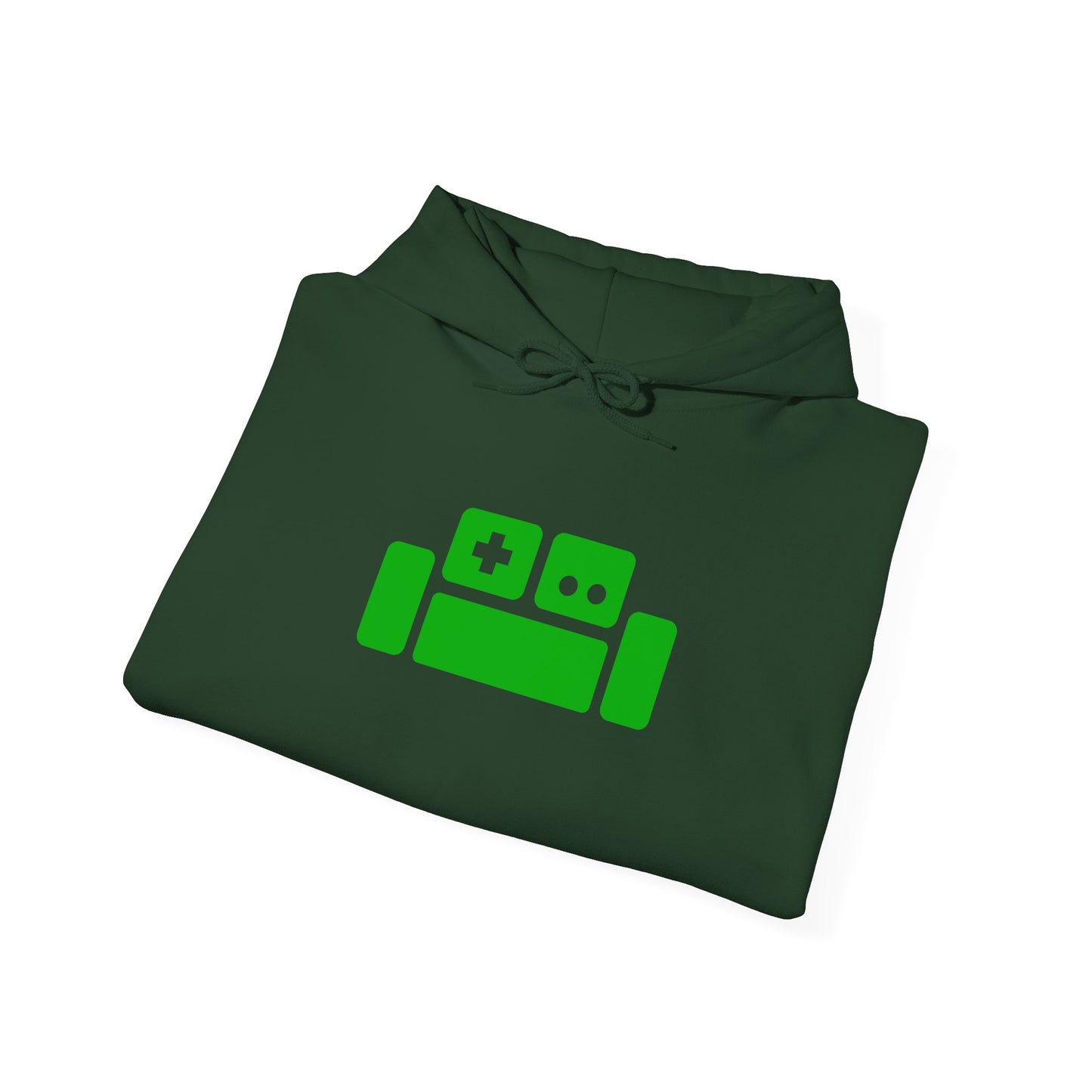 Basement Logo Adult Unisex Hoodie (green couch)