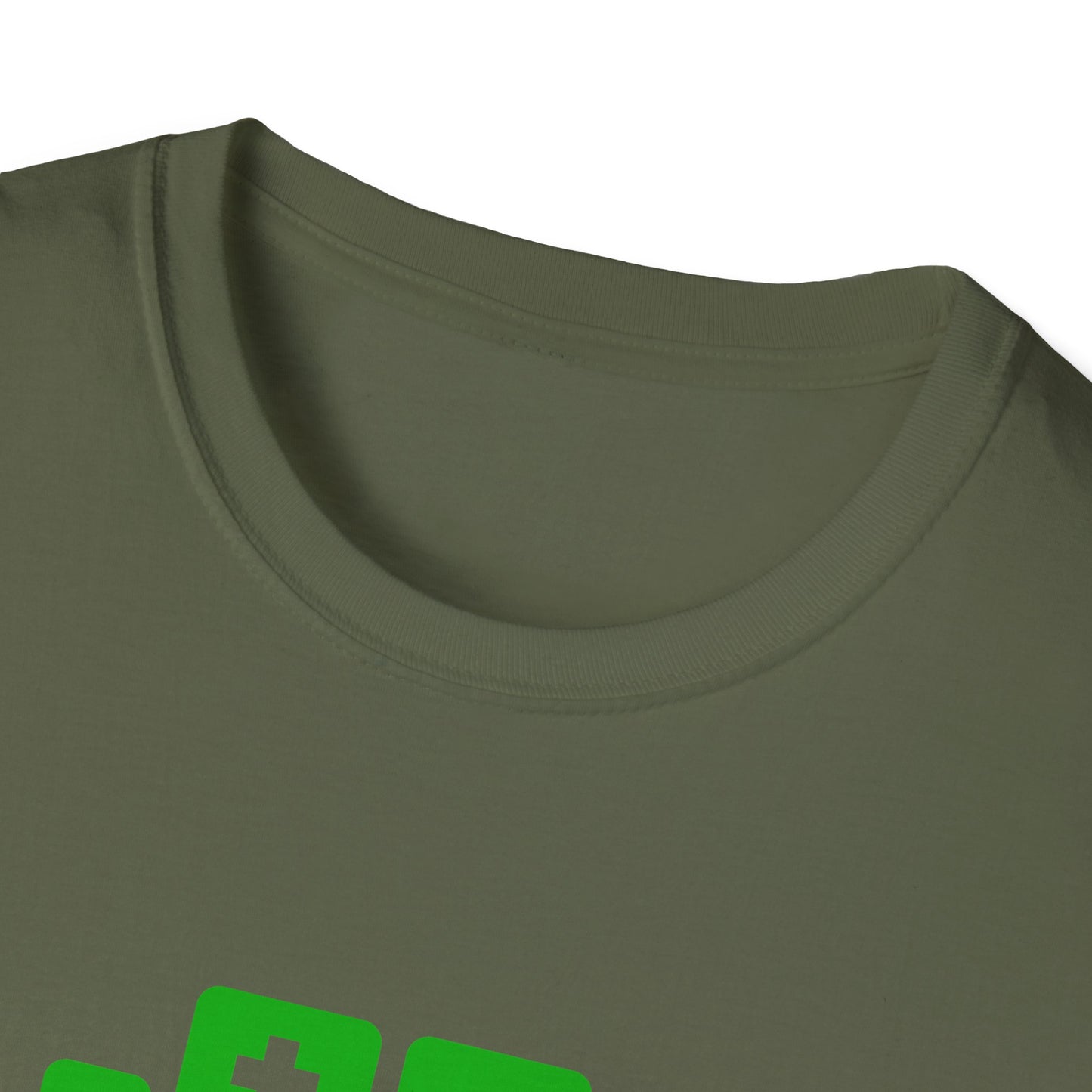 Basement Logo T-Shirt (green couch) (Unisex Adult)