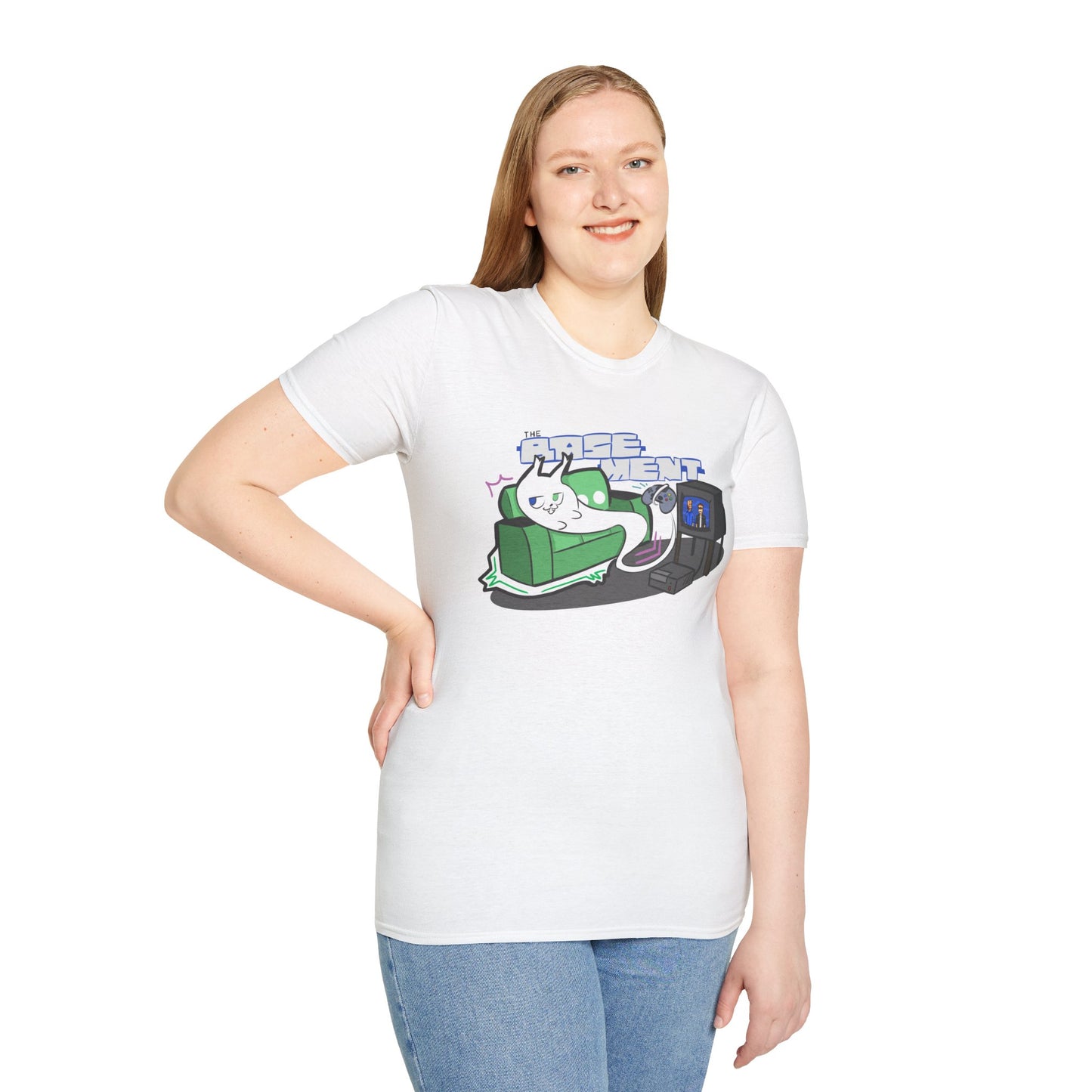 Ghost Cat on The Couch - T-Shirt Design Contest Winner! (Adult T Shirt)