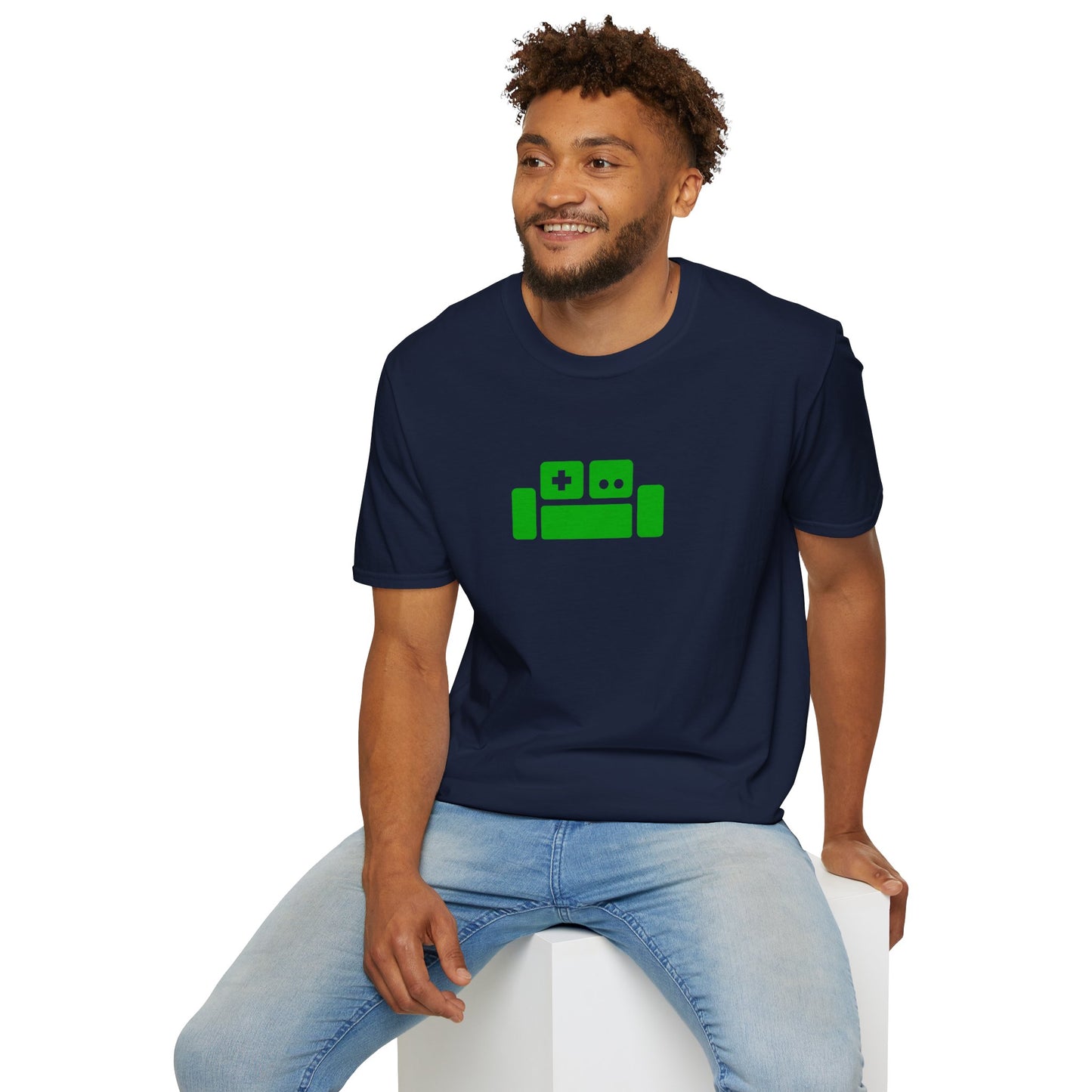 Basement Logo T-Shirt (green couch) (Unisex Adult)