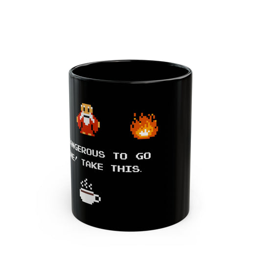 Dangerous to Go Without Coffee - Retro Gamer black mug - 11oz