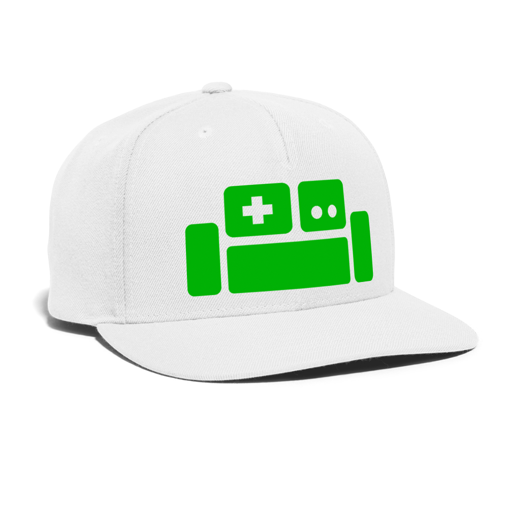 Basement Logo Snapback Cap - white