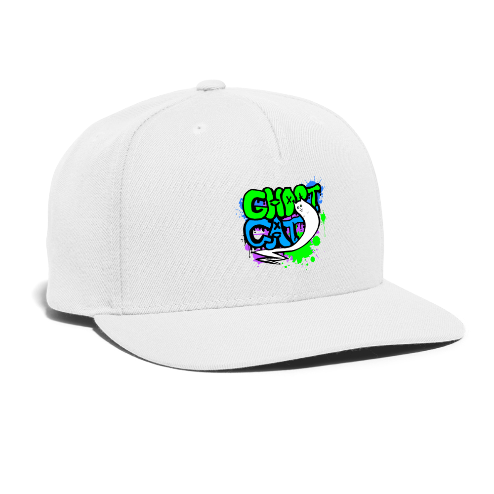 GhostCat Graffiti Snapback Cap - white