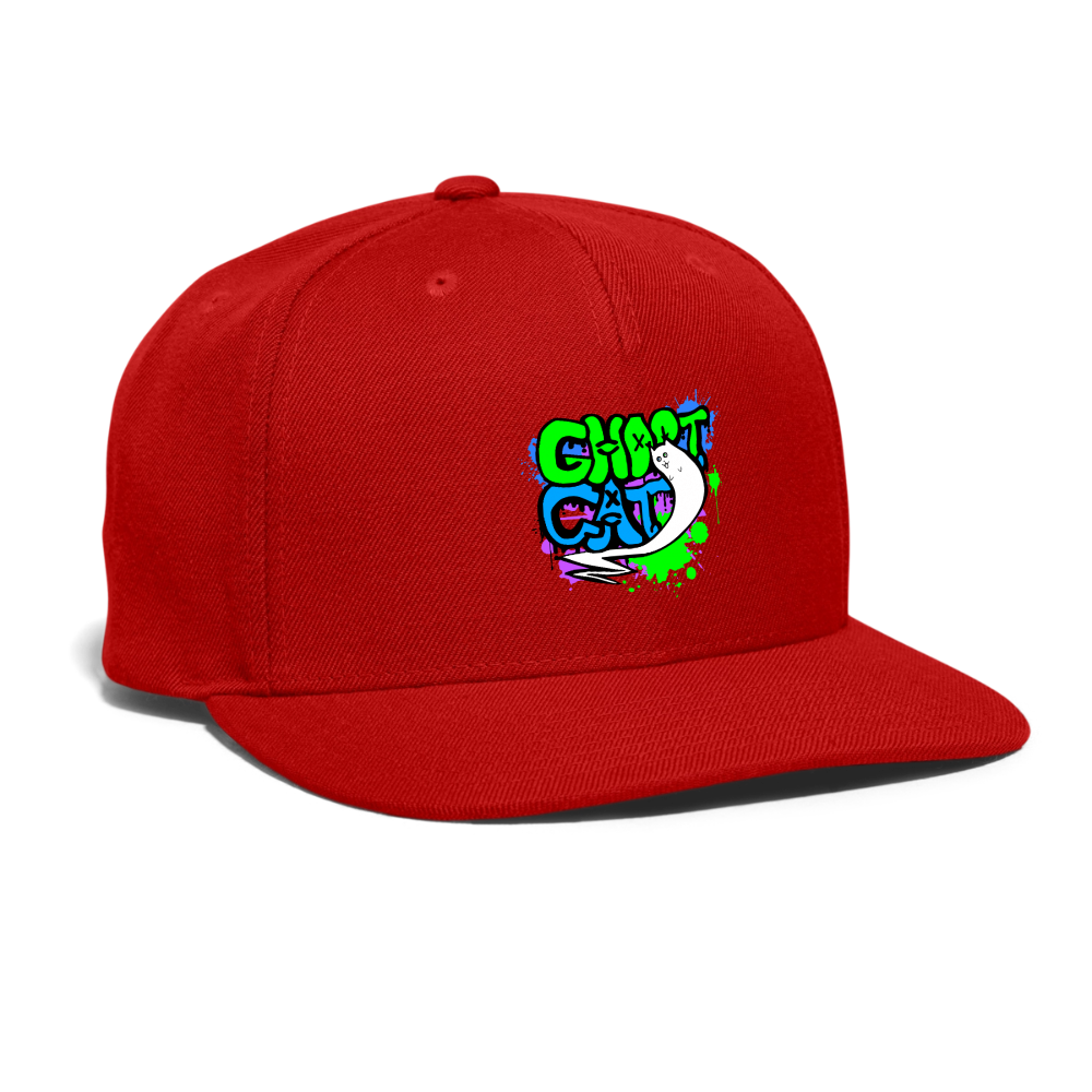 GhostCat Graffiti Snapback Cap - red