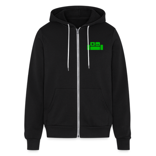 Basement Logo Zip-up Hoodie (Green Couch) - black