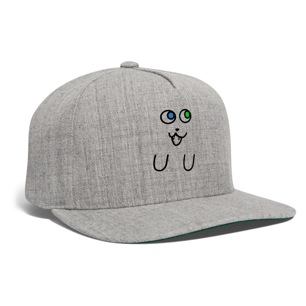 Ghost Cat Snapback Cap - heather gray