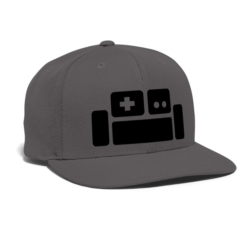Black Basement Couch Snapback Cap - dark grey