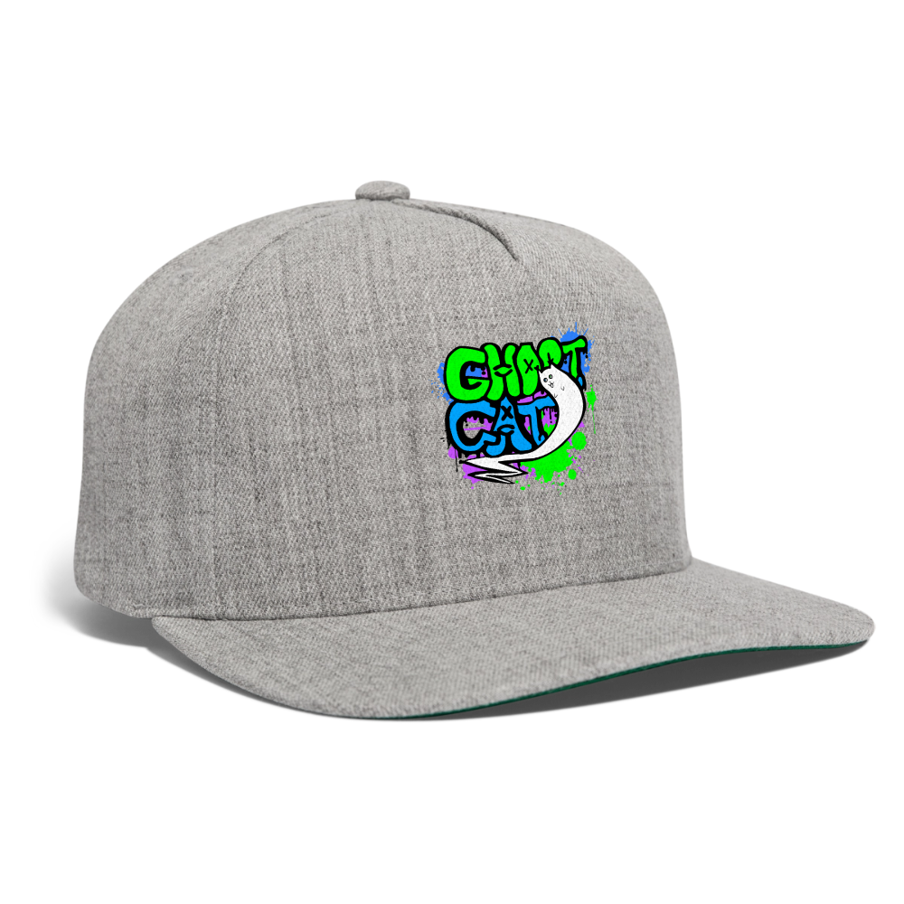 GhostCat Graffiti Snapback Cap - heather gray
