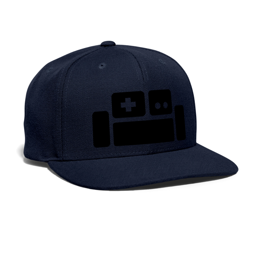 Black Basement Couch Snapback Cap - navy