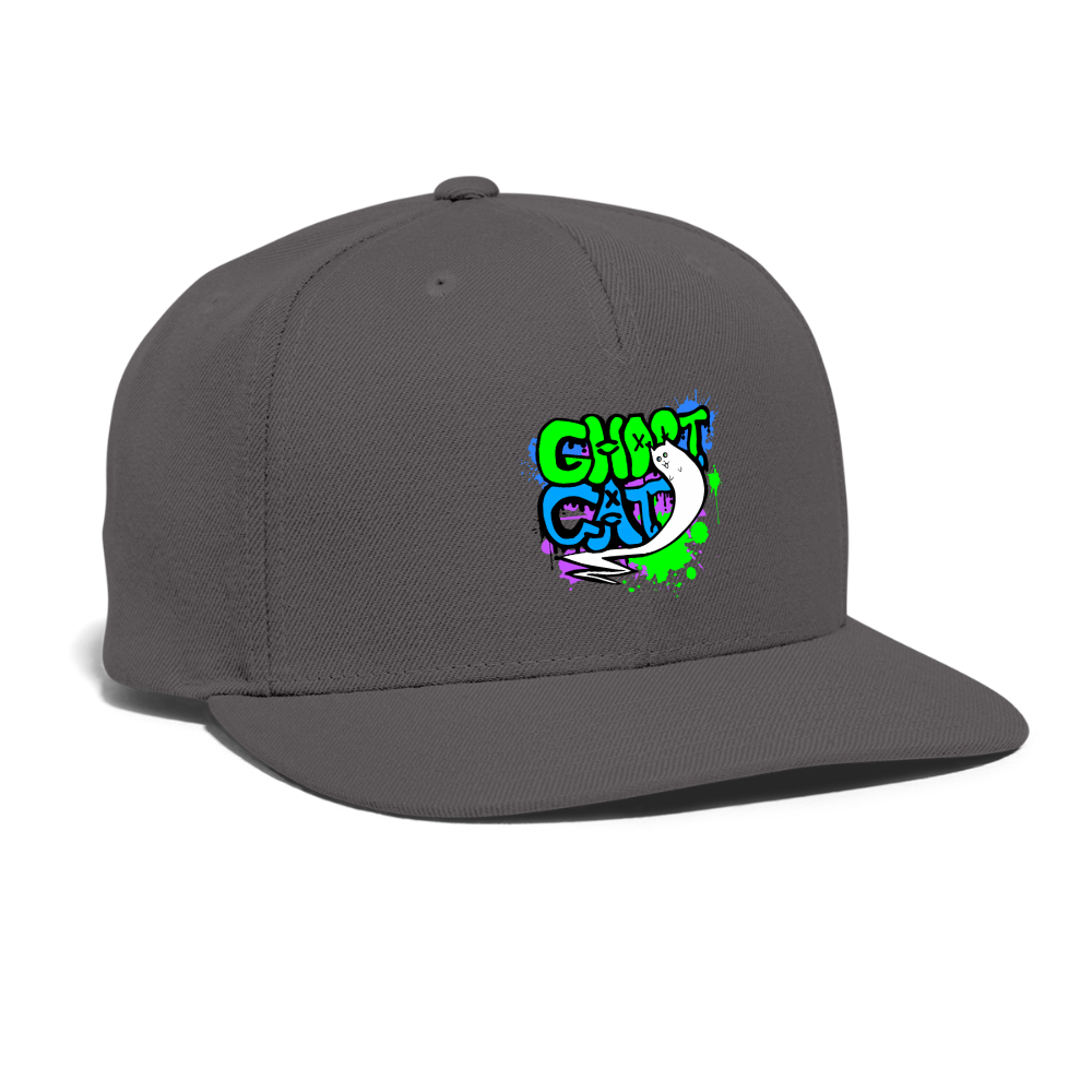 GhostCat Graffiti Snapback Cap - dark grey
