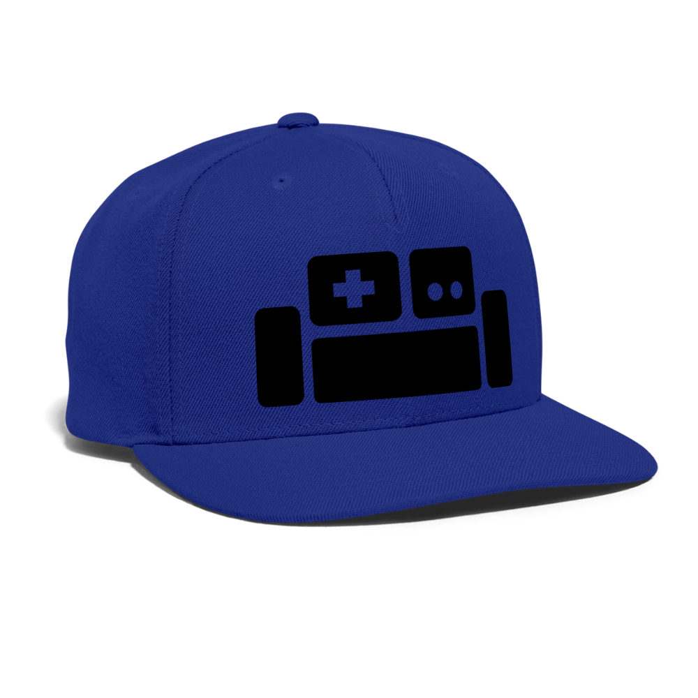 Black Basement Couch Snapback Cap - royal blue