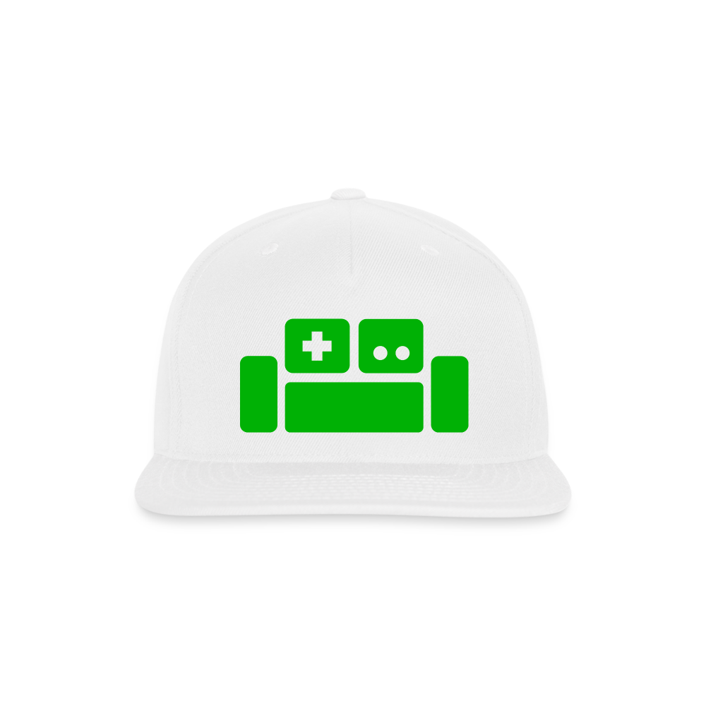 Basement Logo Snapback Cap - white