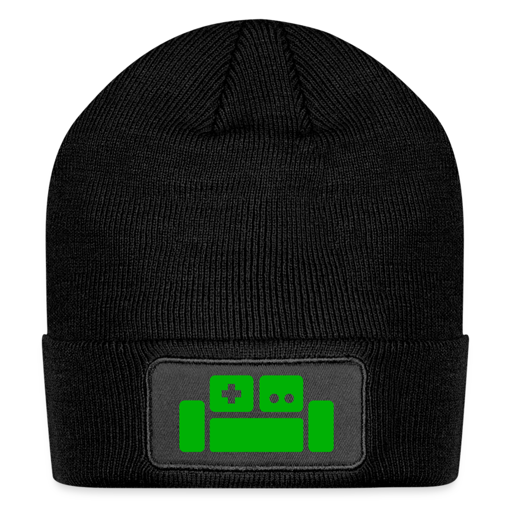 Basement Logo Beanie (green couch) - black