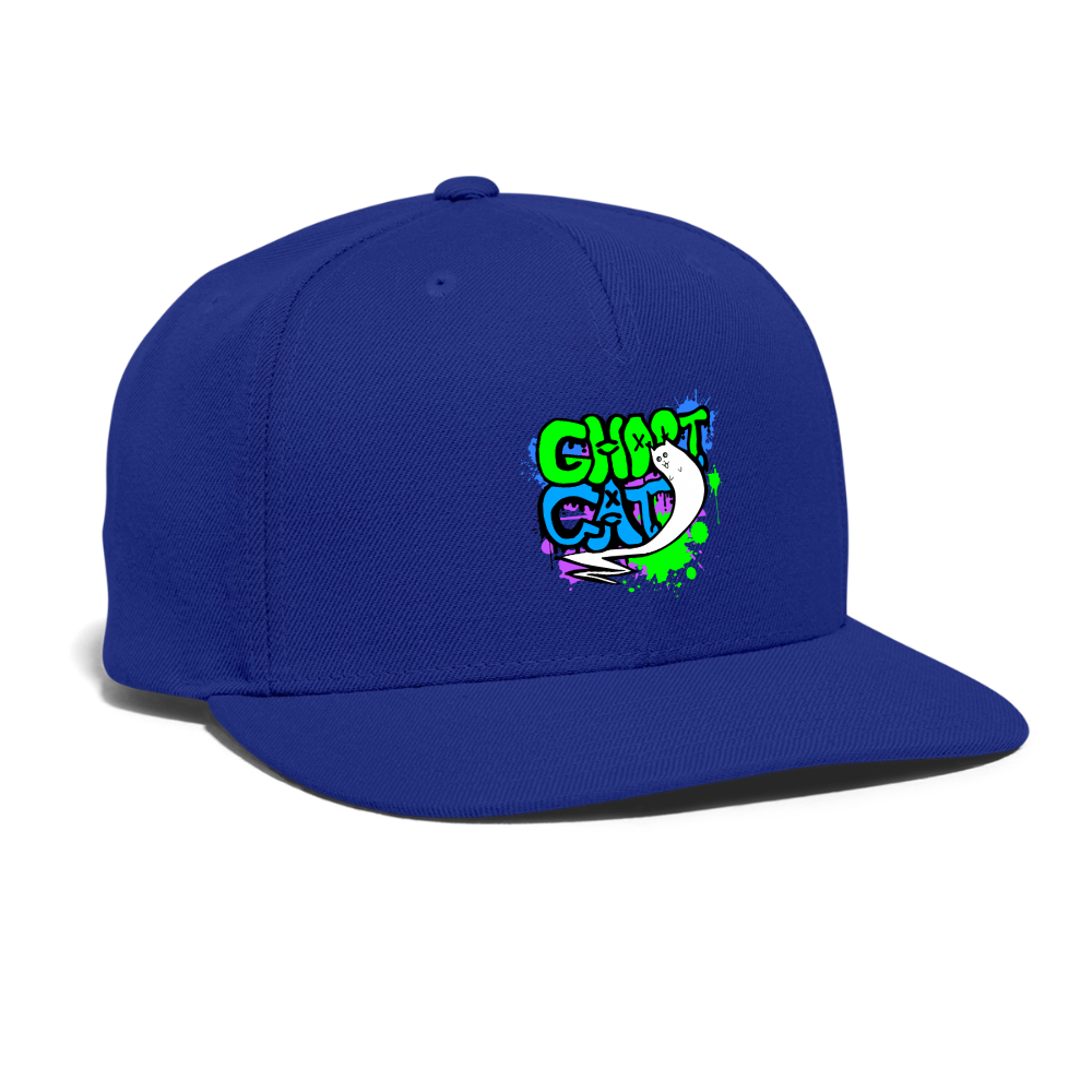 GhostCat Graffiti Snapback Cap - royal blue