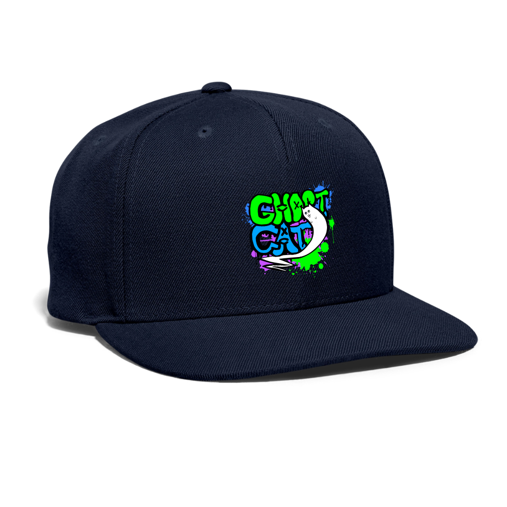 GhostCat Graffiti Snapback Cap - navy