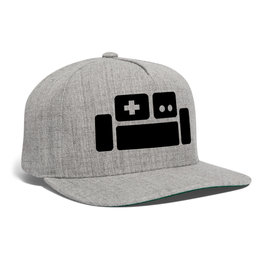 Black Basement Couch Snapback Cap - heather gray