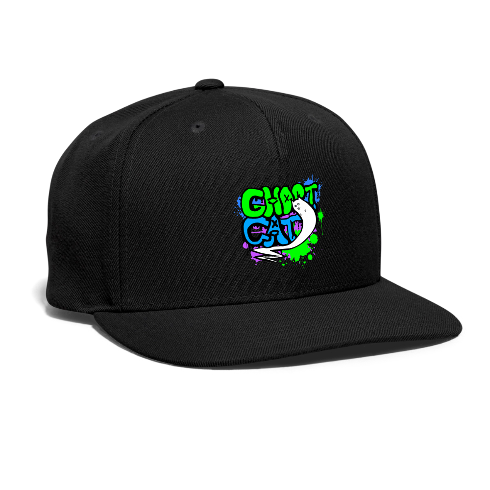 GhostCat Graffiti Snapback Cap - black