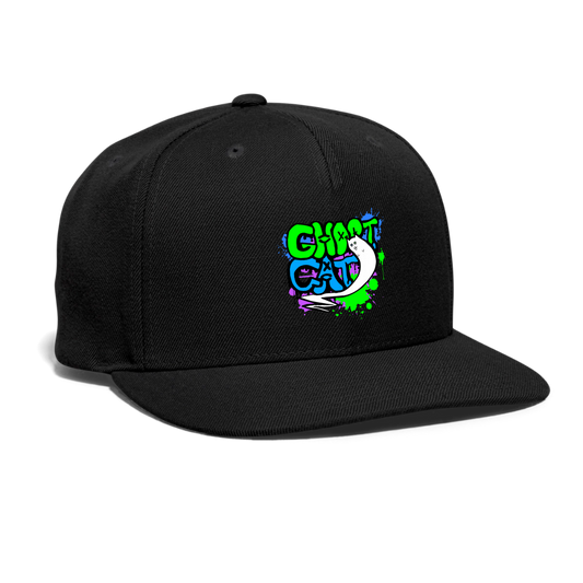 GhostCat Graffiti Snapback Cap - black
