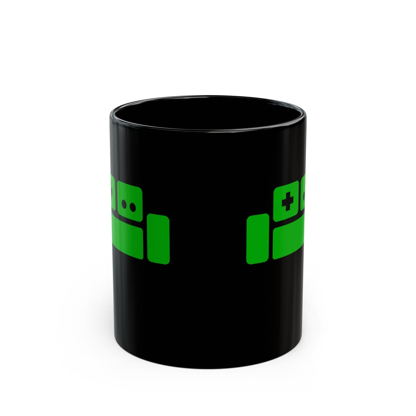 Basement Logo Mug -  black mug - 11oz (green couch)