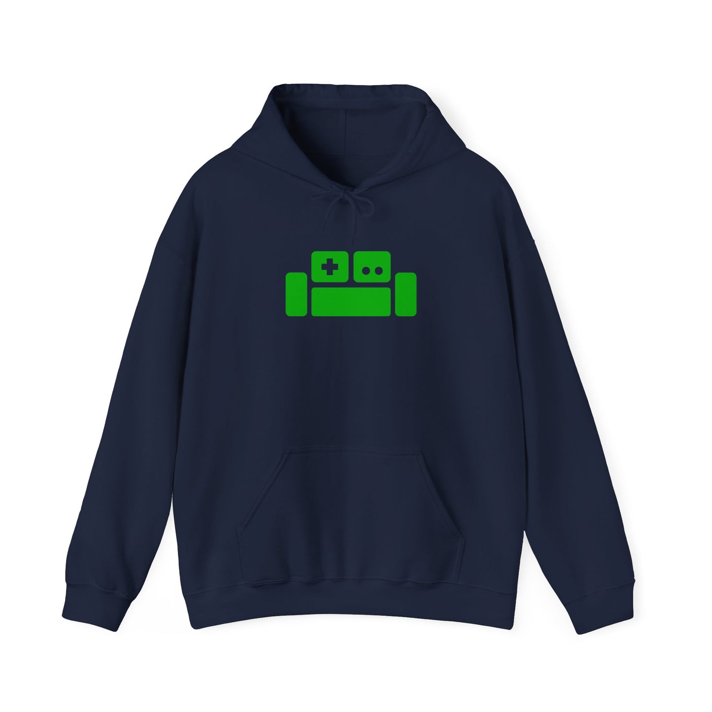 Basement Logo Adult Unisex Hoodie (green couch)