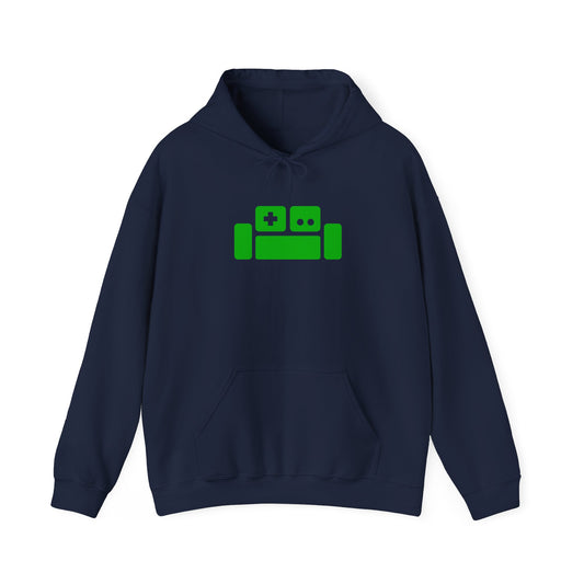 Basement Logo Adult Unisex Hoodie (green couch)