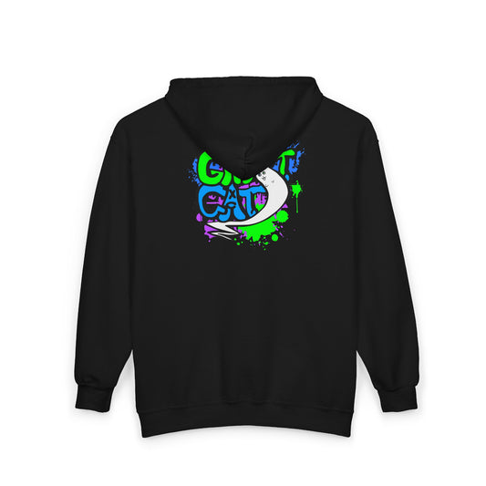 GhostCat Graffiti Zip-Up Hoodie (Adult Sizes)