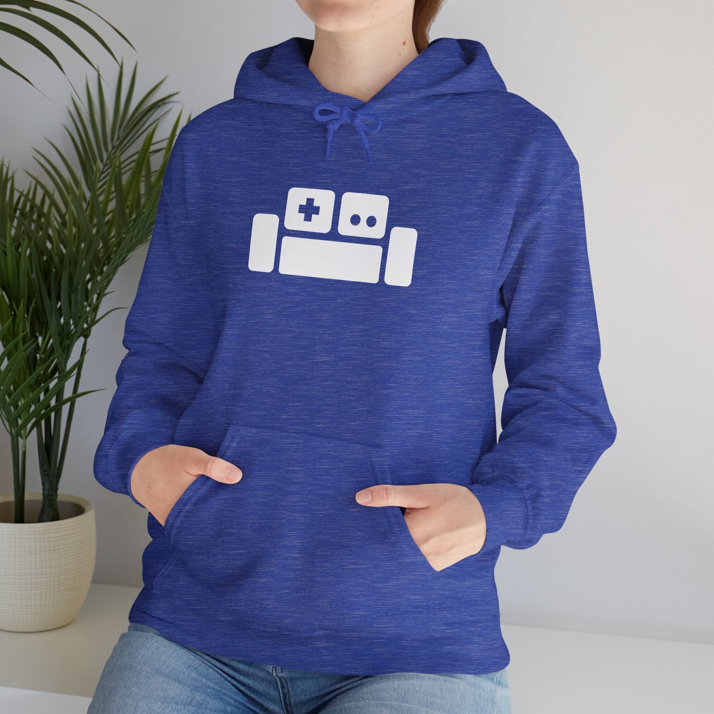 Basement Logo Adult Unisex Hoodie (white couch)
