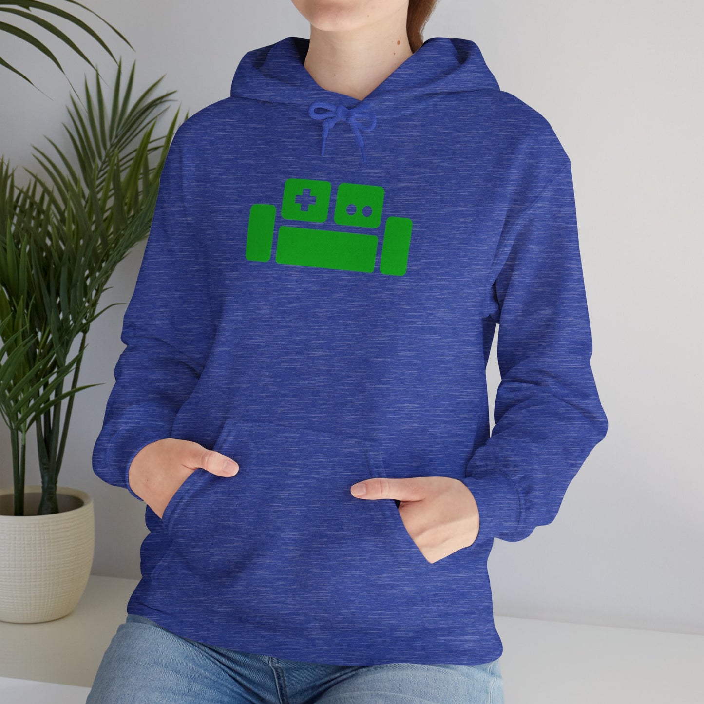 Basement Logo Adult Unisex Hoodie (green couch)
