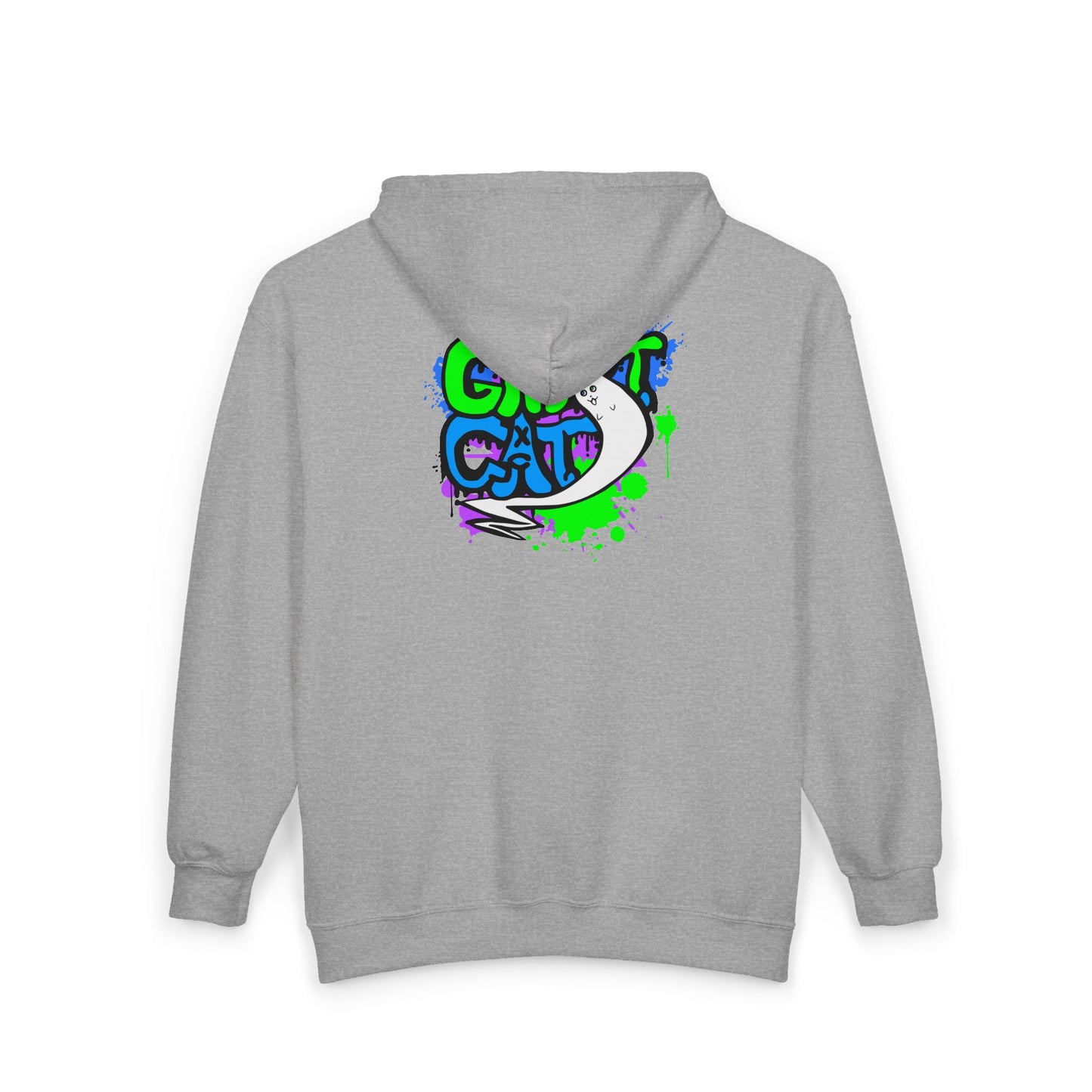 GhostCat Graffiti Zip-Up Hoodie (Adult Sizes)