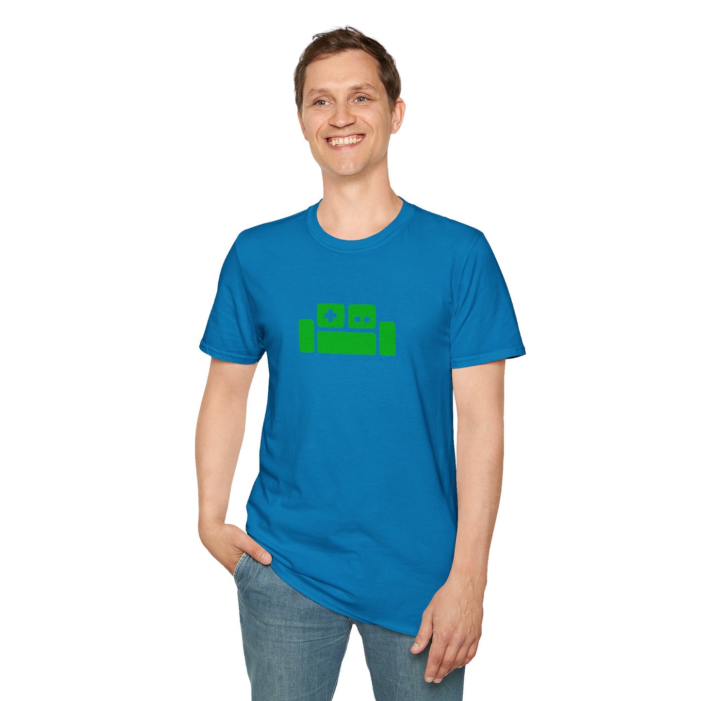 Basement Logo T-Shirt (green couch) (Unisex Adult)