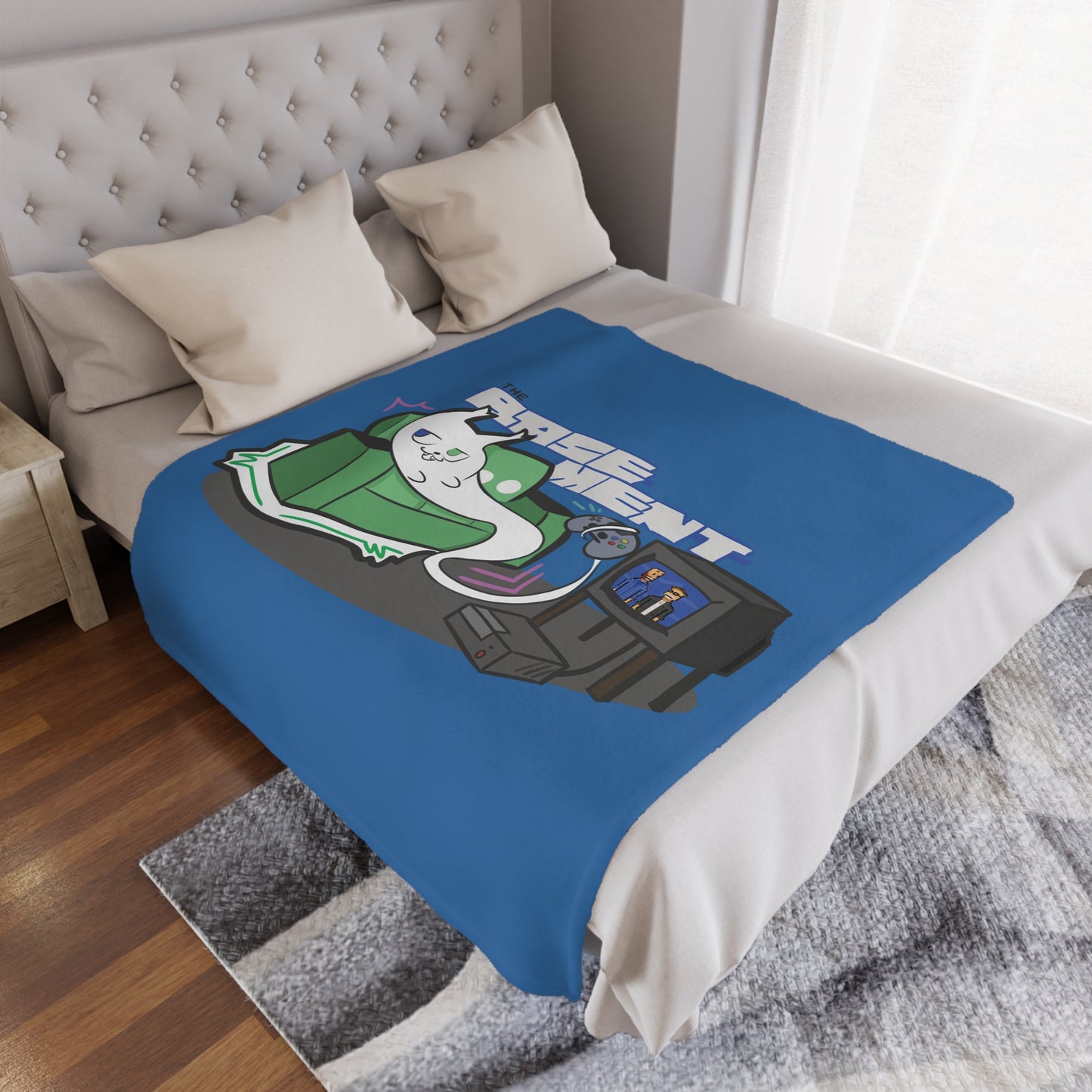 Minky Basement Blanket (Blue) - Soft and Fluffy