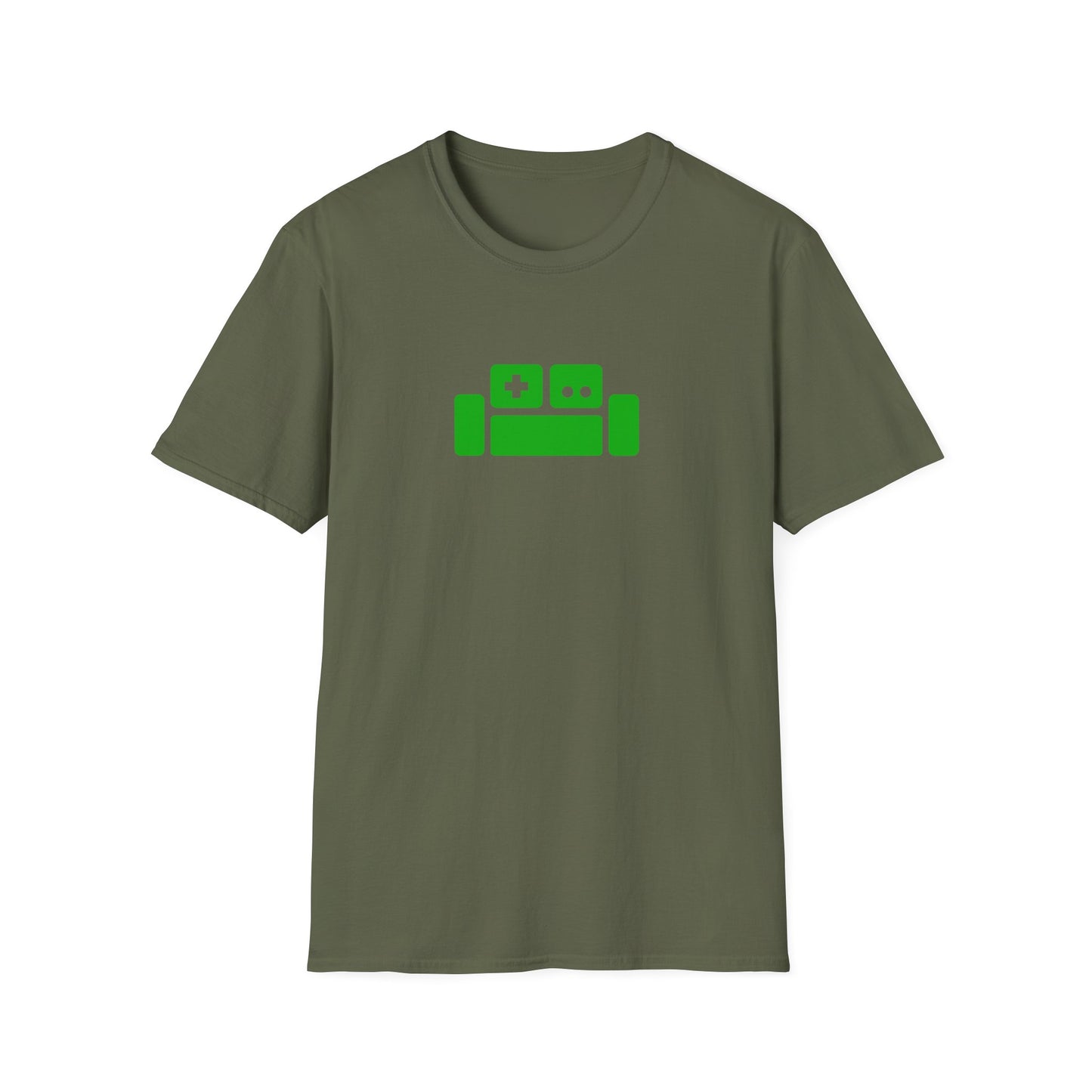 Basement Logo T-Shirt (green couch) (Unisex Adult)