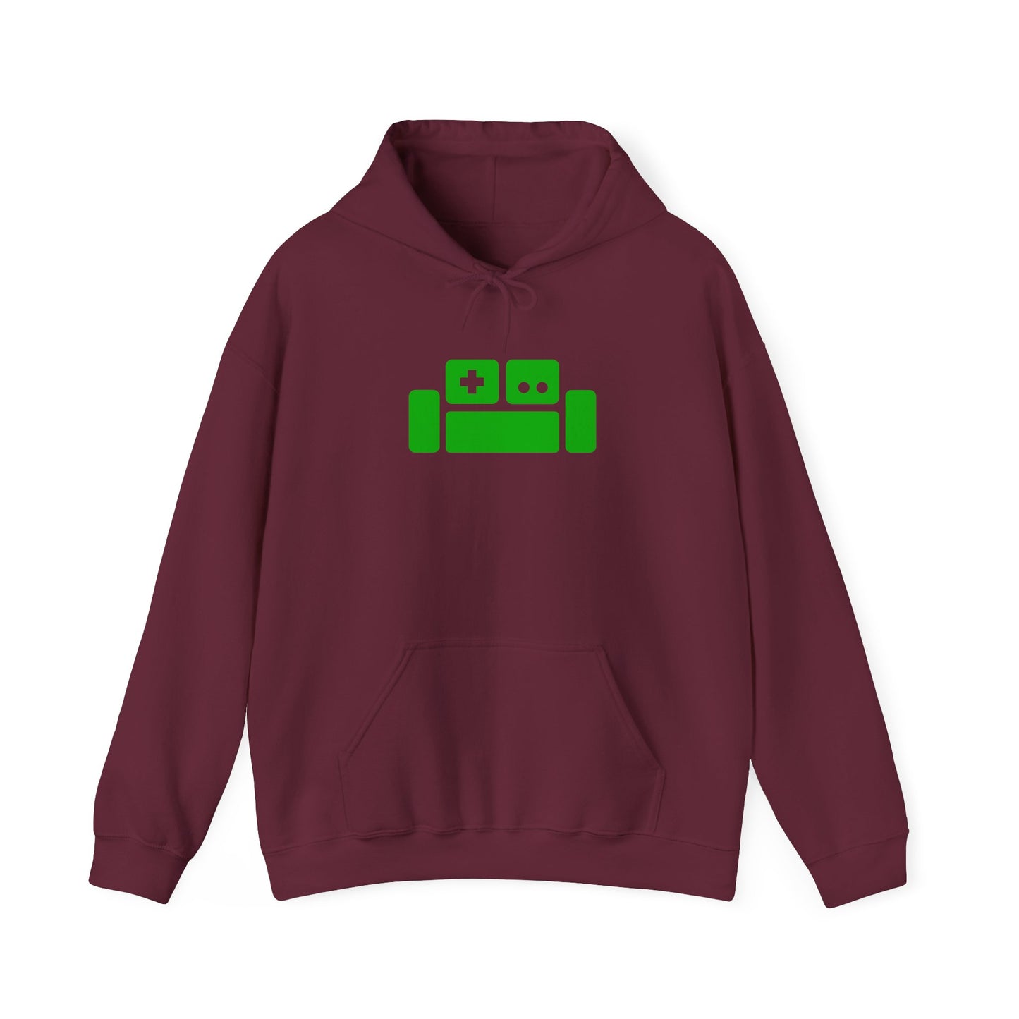 Basement Logo Adult Unisex Hoodie (green couch)