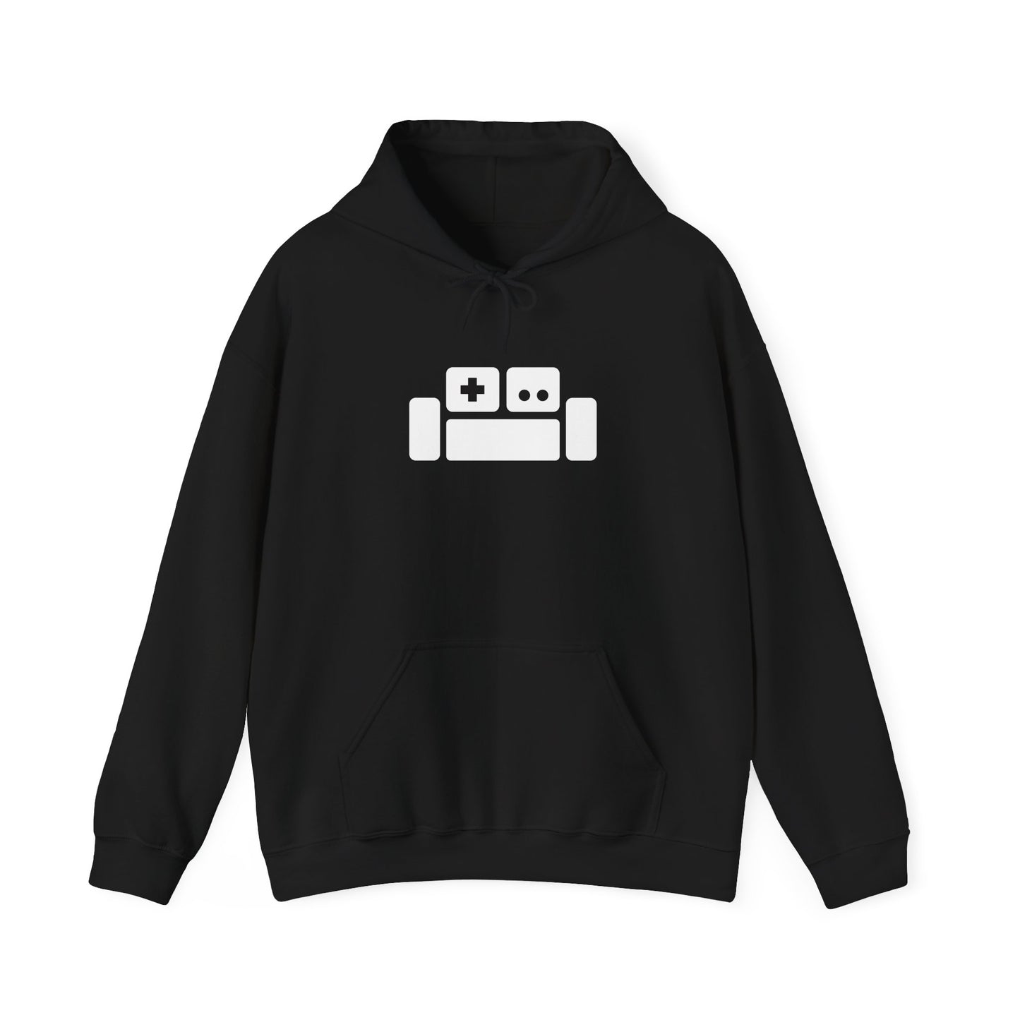 Basement Logo Adult Unisex Hoodie (white couch)