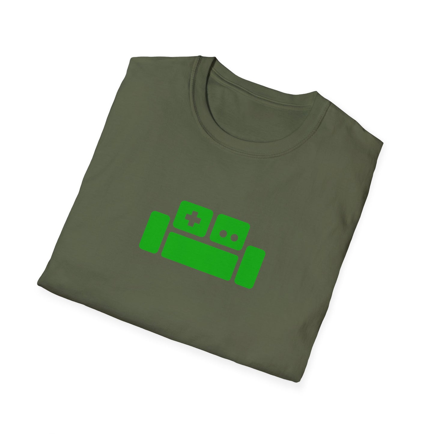 Basement Logo T-Shirt (green couch) (Unisex Adult)